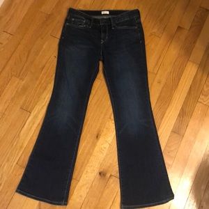 flared dark blue jeans!!!